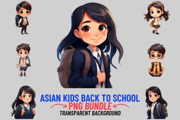 Asian Kids Back to School Sublimation: A Creative Asset for Inclusive Design