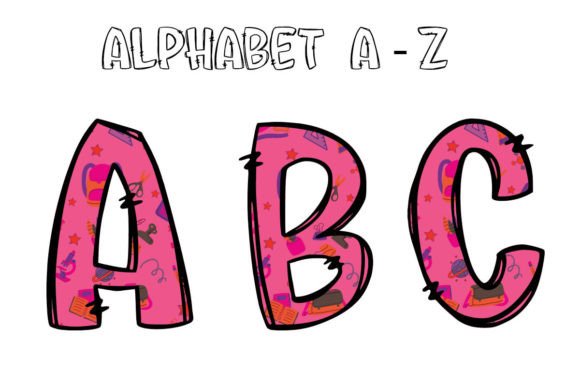 Back to School Alphabet Doodle Pink: A Playful Toolkit for Creative Projects