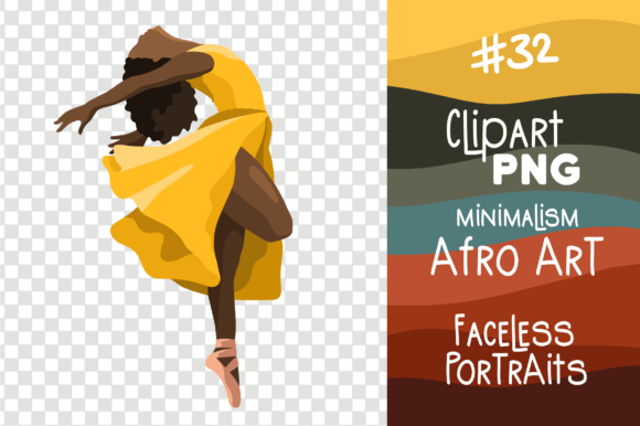 Celebrating Elegance: The Afro African Ballerina Ballet Dancer Clipart