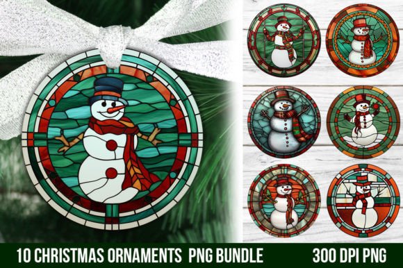 Christmas Snowman Ornaments Bundle: Festive Design Assets