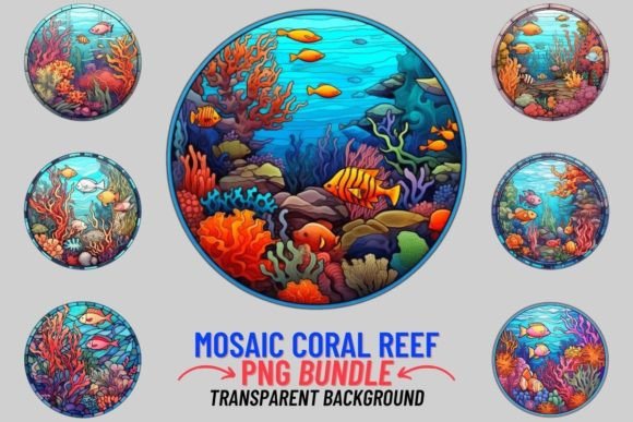 Dive Into Visual Depth with Stained Glass Coral Reef Sublimation