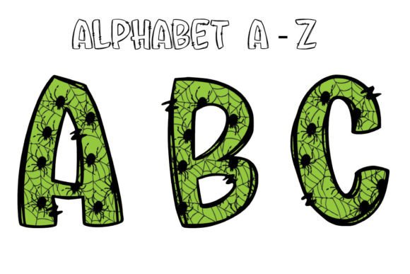 Halloween Alphabet Letters Doodle 1: Beyond Spooky Clipart