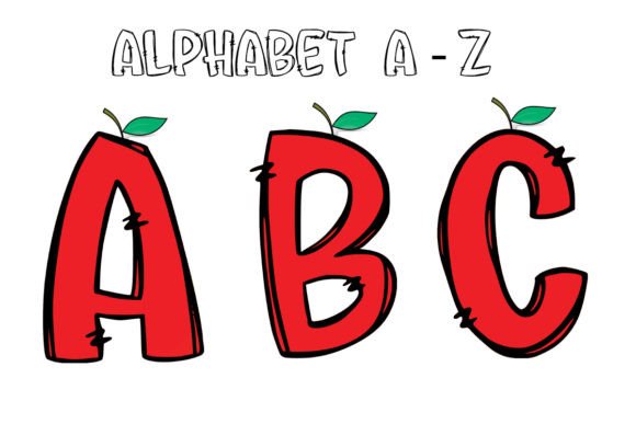 Red Apple Alphabet: A School Doodle Letter Font for Creative Projects