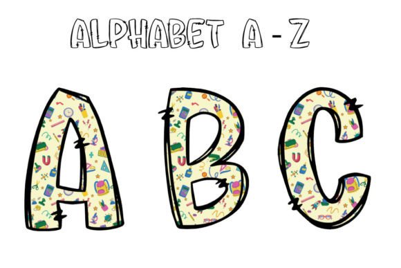 School Alphabet Letters Sublimation 3: A Creative Design Asset