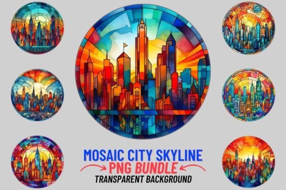 Stained Glass Vibrant City Sublimation: A Designer's Urban Toolkit