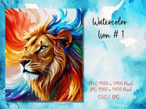 Watercolor Lion #1: A Visual Roar for Modern Design